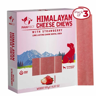 Pawfect Himalaya Yaki Ostben med Jordgubbar MEDIUM 3 x 65g